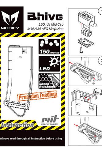 Bhive Tracer Mag, M4/M15, 150 Skud, Sort